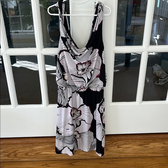 White House Black Market Black Sleeveless Cowl Neck Midi Dress🌿 - Picture 1 of 4